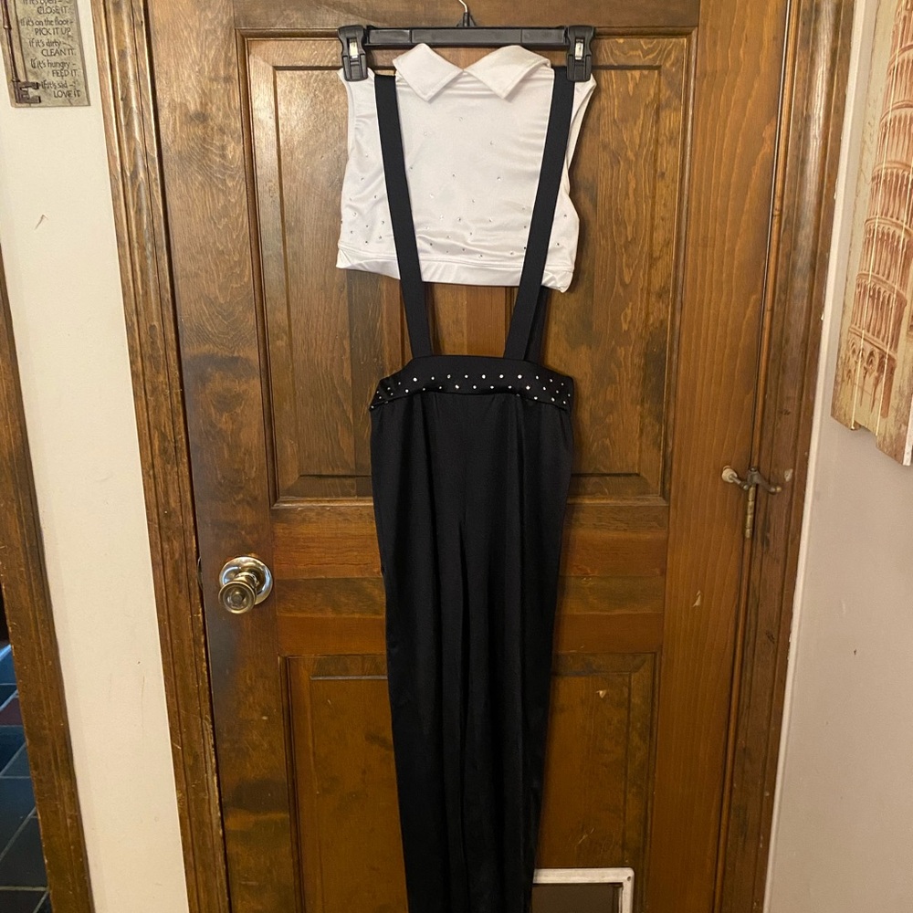 Dance Acro Hip Hop Black and White Jump Suit